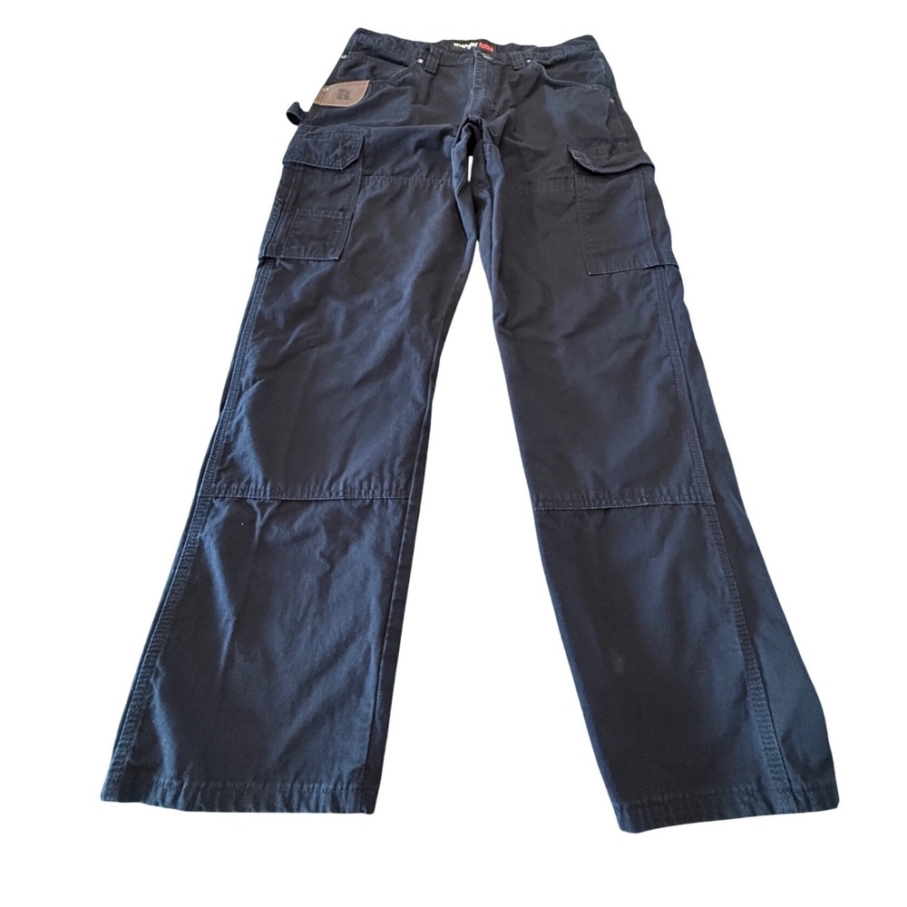 Wrangler Riggs Workwear Mens Black Ripstop Cargo Pants 3W060BL 36x32 Tactical